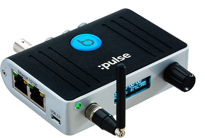 Image: Front view of the Timecode Systems :pulse timecode and metadata hub