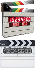 Image: Denecke TS-TCB Slate and BETSO WTCS-1 wireless timecode slates