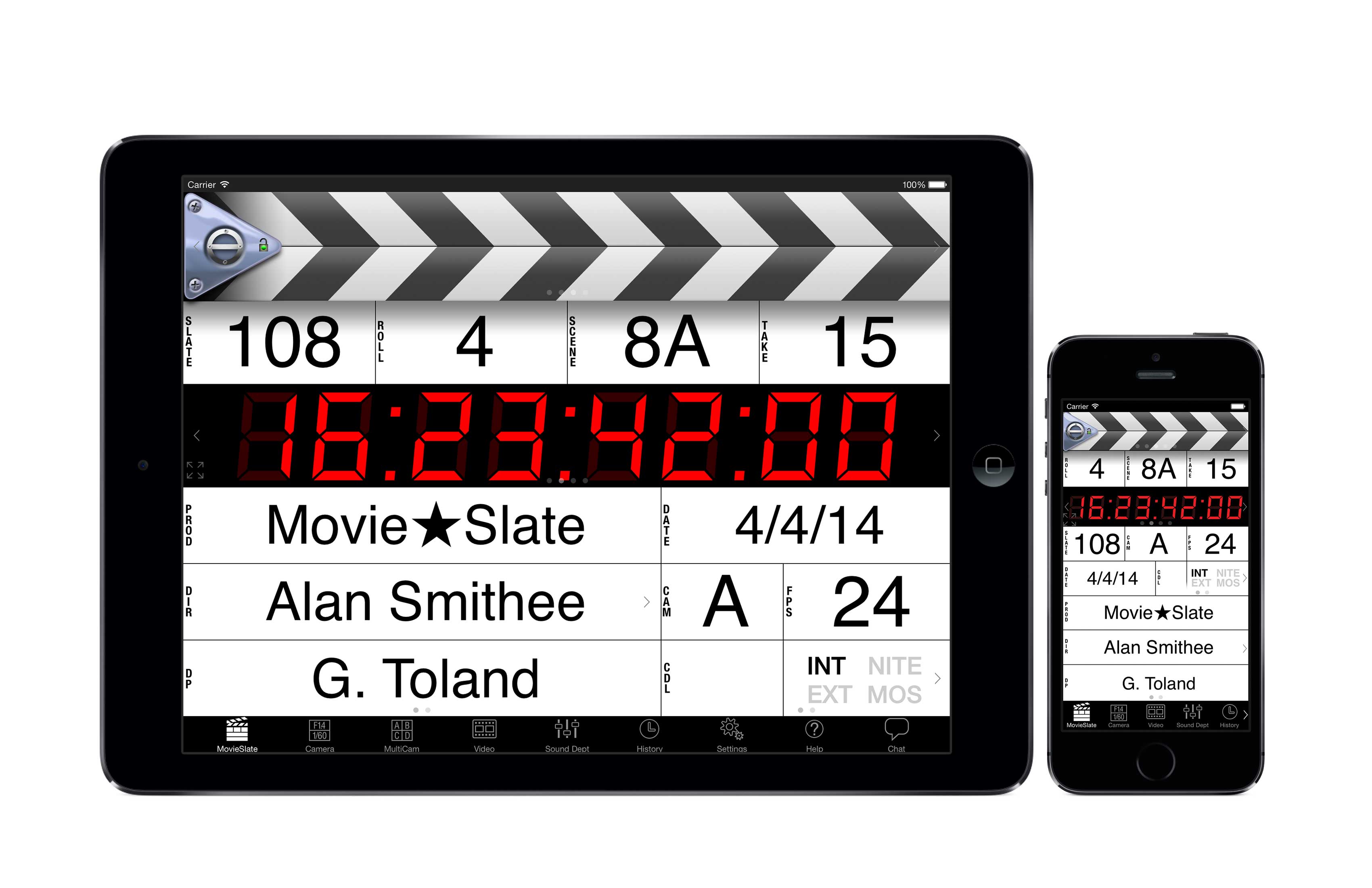 Promotional Image: MovieSlate on iPad and iPhone