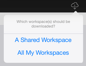 Image: Workspace Download menu from the MovieSlate app