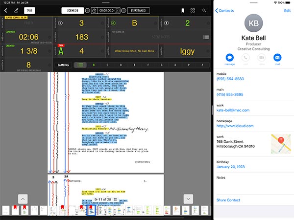 Image: MovieSlate iPadOS Split Screen Support