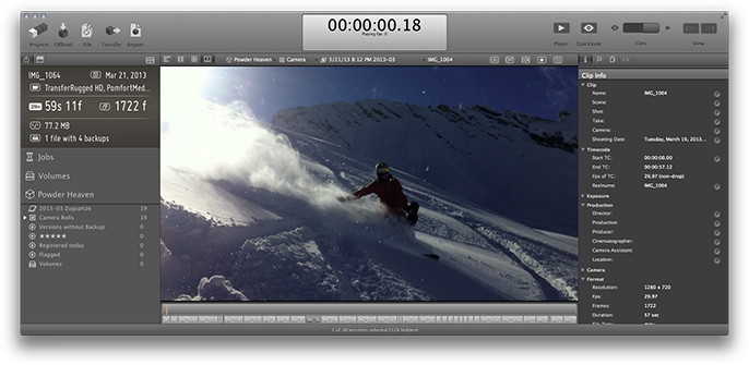 Image: Pomfort Silverstack screenshot - Skier